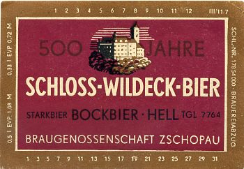 Schloss-Wildeck-Bier, Bockbier Hell, Braugenossenschaft Zschopau